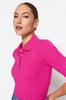 Women's Fashionable Stylish Sweater Mink Basic Polo Neck T-Shirt Look Knitwear Sweater