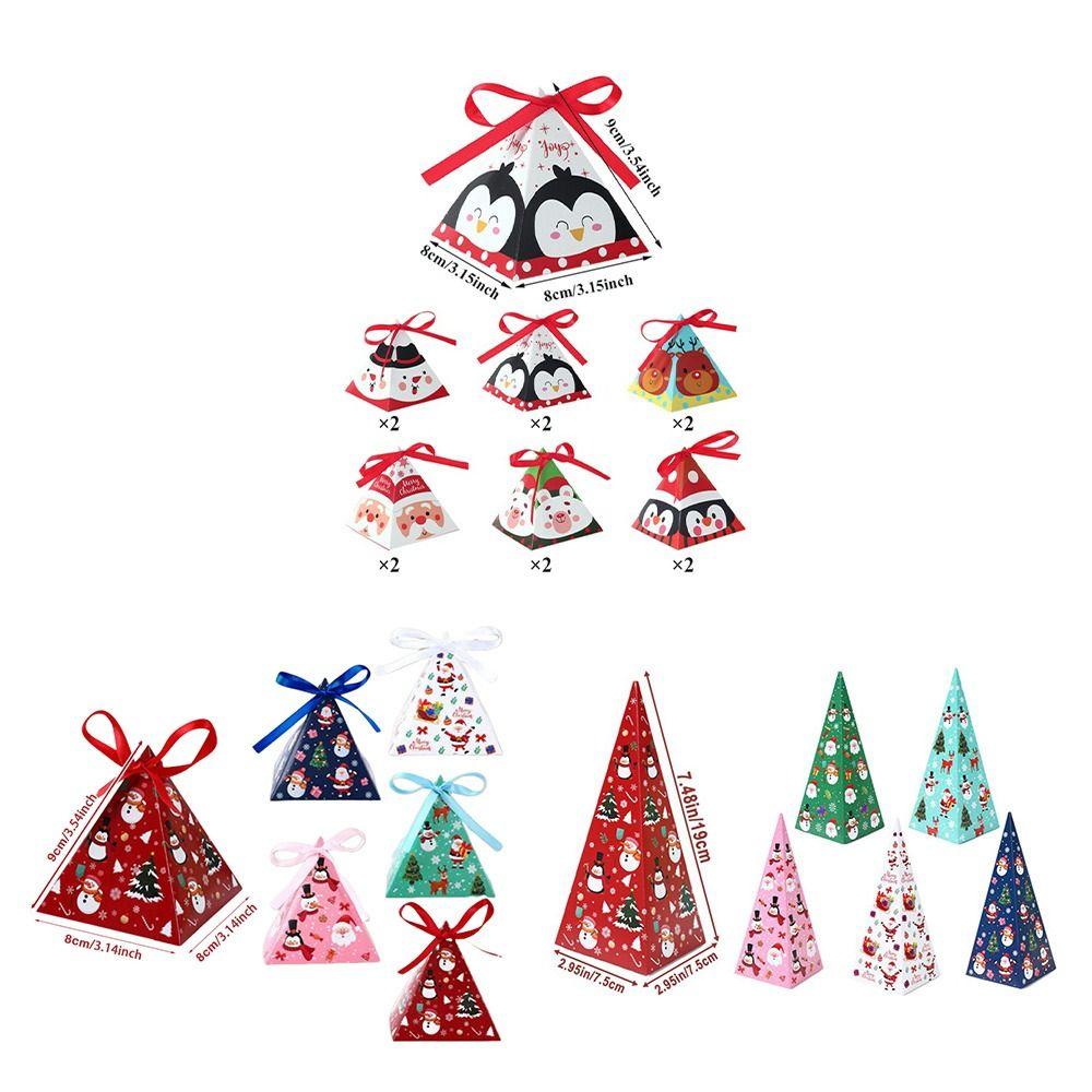 Triangle Shape Christmas Triangle Boxes Candy Box Decorative Box Xmas Candy Gift Box Gift Packaging Ornament Design