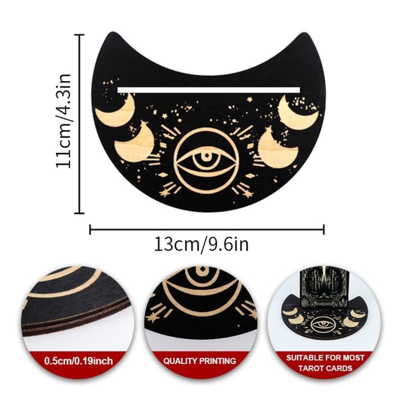 Astrology Trinkets Box Organizers Portable Tarots Cards Storage Box Wood Divination Storage Box Case with Card Holder