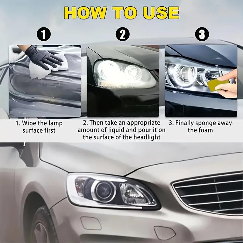 Car Headlight Refurbishment Kit, Headlight Polishing Paste, Professional Headlight Repair Paste, Solves the Problems of Headligh