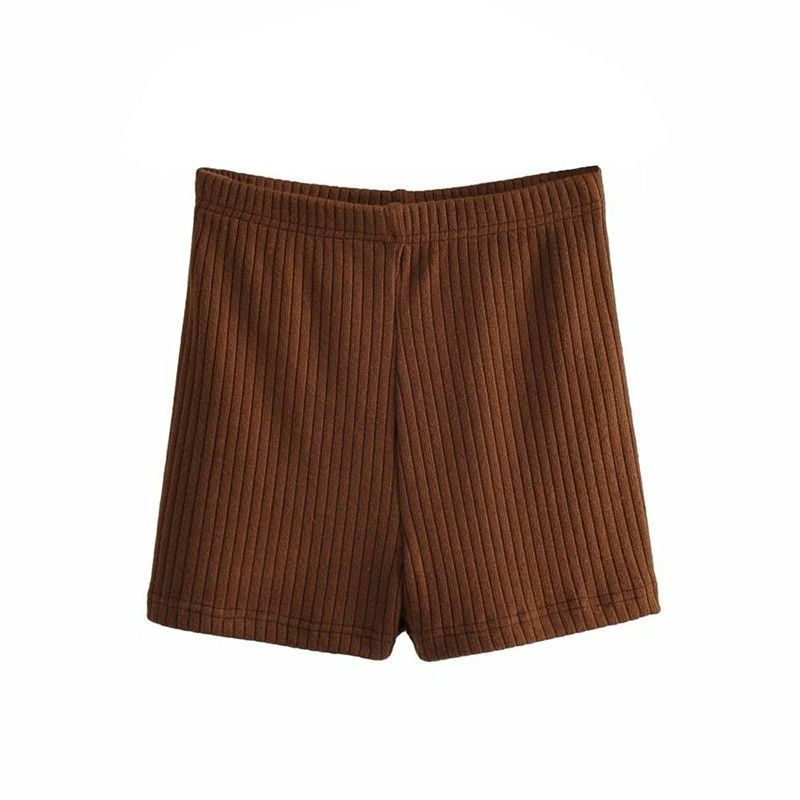 European and American Tight High Waisted Knitted Leggings Shorts for Women Solid Slimming Elastic Spicy Girl Wrapped Buttocks Slim Fit Hot Pants