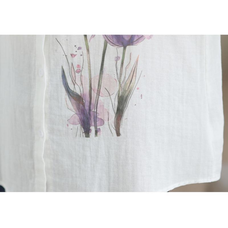 DIMANAF 2026 Women Plus Size New Summer Cotton Blouse Shirt Short Sleeve Print Floral Casual Loose Lady Tops Shirts