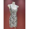 Sexy Style Zebra Stripe Sling Leather Skirt Waist-Tight Slim Looking Hip-Wrapped Dress Women