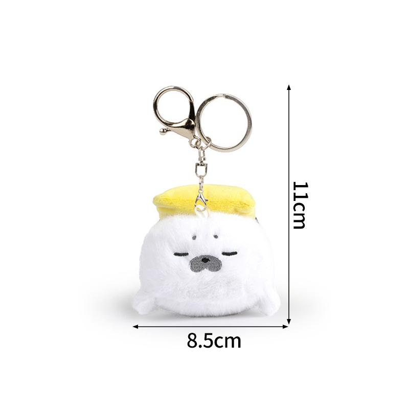 Cute Seals Sea Otter Baby Keychain Plush Seal Figurine Hanging Pendant Keyrings Student Schoolbag Key Chain Pendant Gifts