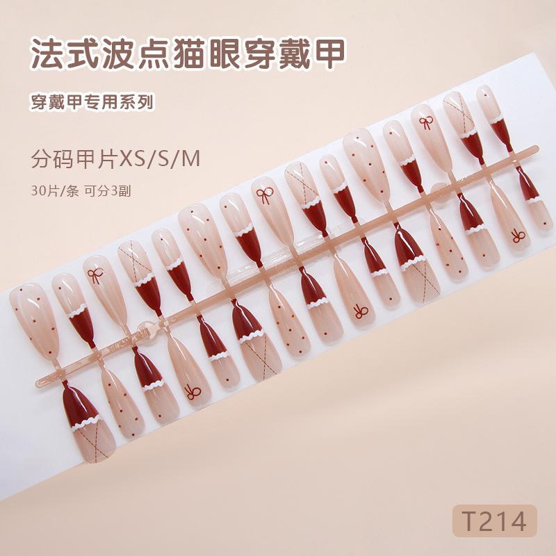 A iced tea burst Christmas red French polka dot bow cat eye European and American ins style removable wear