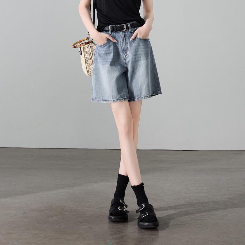 SOFSIL Women s Retro High-Waist Denim Shorts 28/L