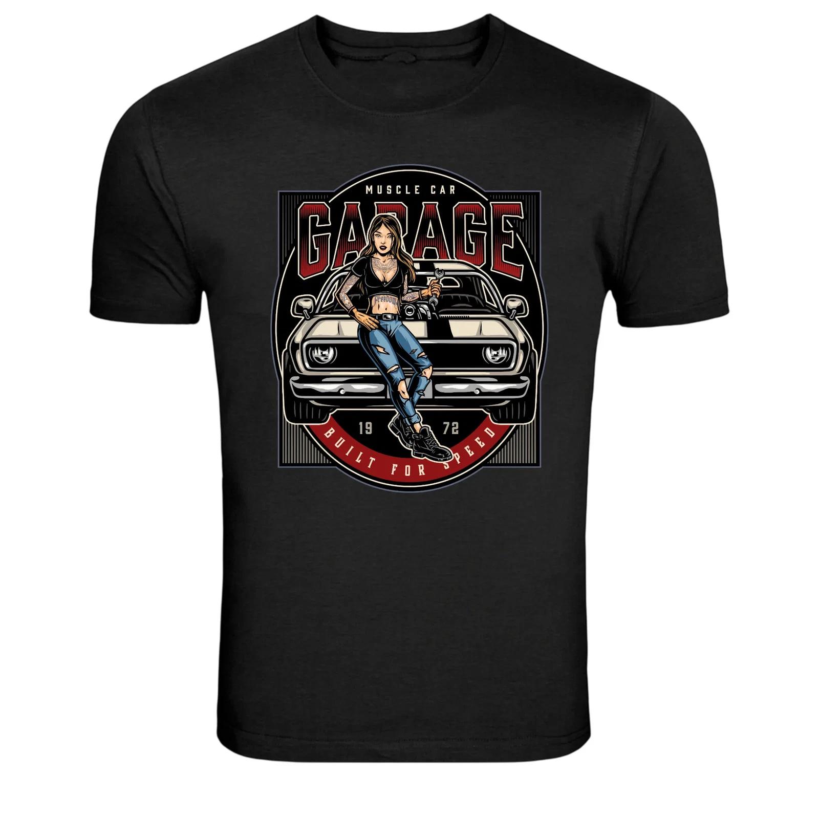 Muscle Car Garage Built For Speed 1972 Vintage Graphic Tee XXL