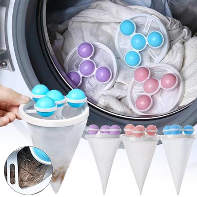 MIT Reusable Washing Machine Filter Bag Floating Lint Hair Catcher Pet Hair Remove Dirt Collection Mesh Laundry Ball Cleaning Tools