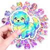 50 Soft Cute Colorful Dog Cartoon Stickers Healing System Gradual Change Rainbow Water Cup Hand Account Decorative Stickers
