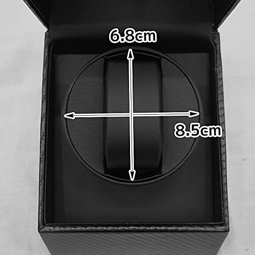 WNJAPAN Watch Winder, Single Automatic Watch Winder, Quiet Operation, Popular Gift, Interior Decor, Carbon Fiber, Black, PU Leather, WM-01CB
