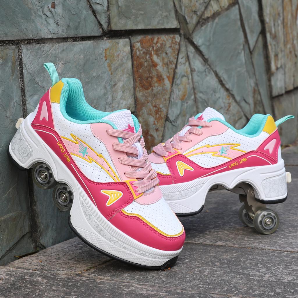 Deformed Shoes Runaway Shoes Dual-purpose Four-wheel Skates, Skates, Skates, Skateboards