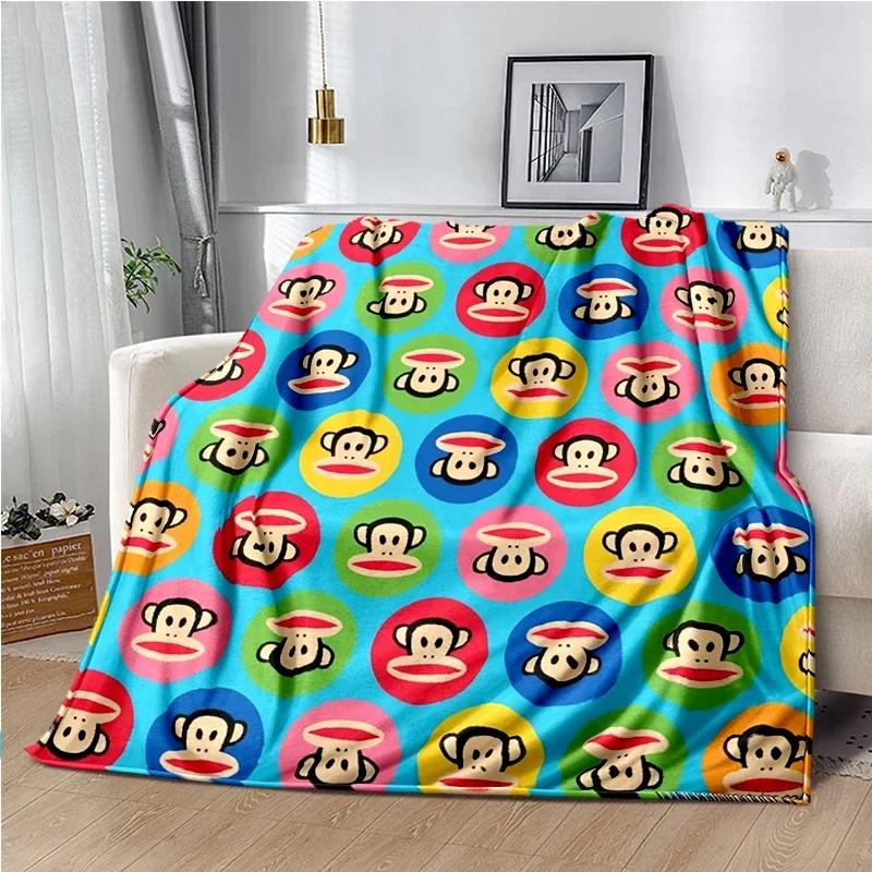 Cartoon Anime P-Paul-Frank Throws Blanket for Baby Hiking Picnic Bed Super Soft Cute kawaii Flannel Blanket Power birthday gift