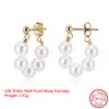 EFFIE QUEEN 100% S925 Silver 14k Gold Round Shaped Shell Pearl Pink, Purple and Multi-Color Simple Jewelry for Women Gift PSB09