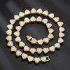 18-60Cm Hip Hop Heart Zircon Chain Bracelet Necklace Shiny   Rock Party Jewelry Gift