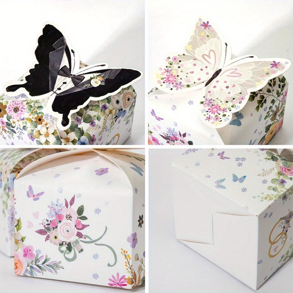 50 Stück Schmetterling Gastgeschenkboxen Papier Geschenkboxen Faltbare Party Gastgeschenkboxen Geschenkverpackungsbox für Babyparty Schmetterling Leckerlibox Party Hochzeit Geburtstag
