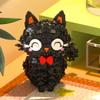 Black Floral Cat Building Blocks Educational STEM Toy for Girls Creative Bricks Model Gift