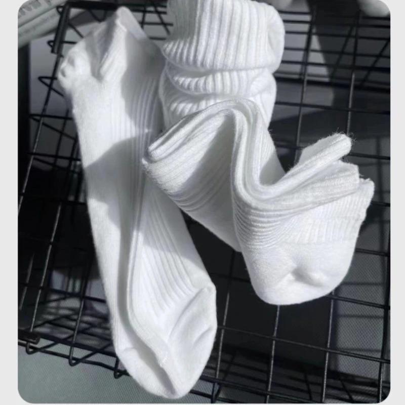 5 Pairs/Pack Ankle Socks Women 100% Cotton Invisible Sweat-absorbing Girls Low Tube Boat Socks white socks
