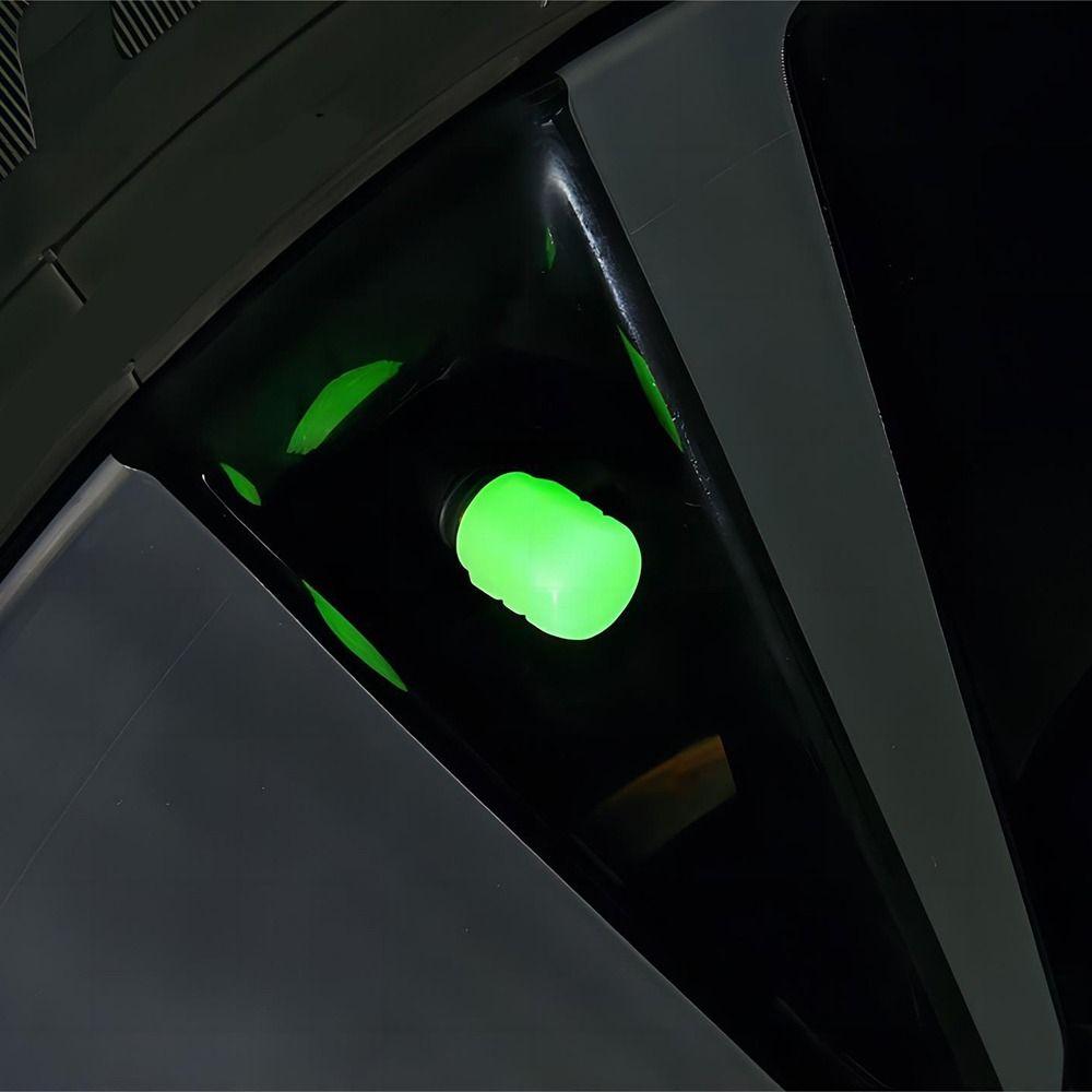 8Pcs Self-luminous Luminous Fluorescent Valve Caps Super Bright Tyre Valve Stem Cover  Vehicle
