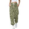 Pantaloni da jogging casual da donna con stampa leopardata e polsini
