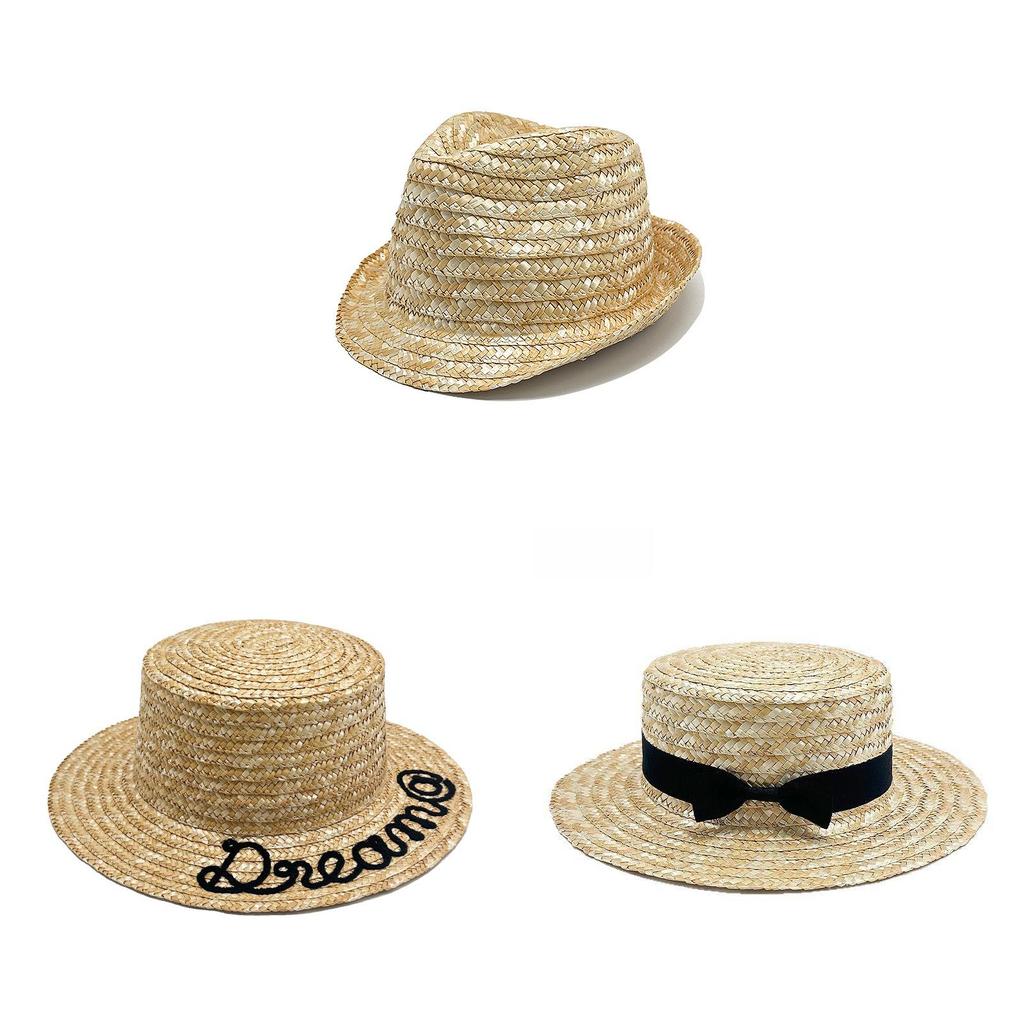 Traditional Straw Hat With Wide Brim And Bow For Summer Outdoor Sun Protection