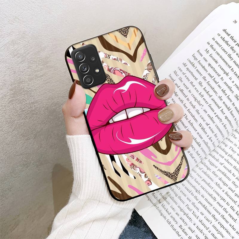 RUICHI Tongue Sticking Out Phone Case For Samsung Galaxy A02 A12 A21 A22 A32 A41 A42 A51 A71 A72 Shell