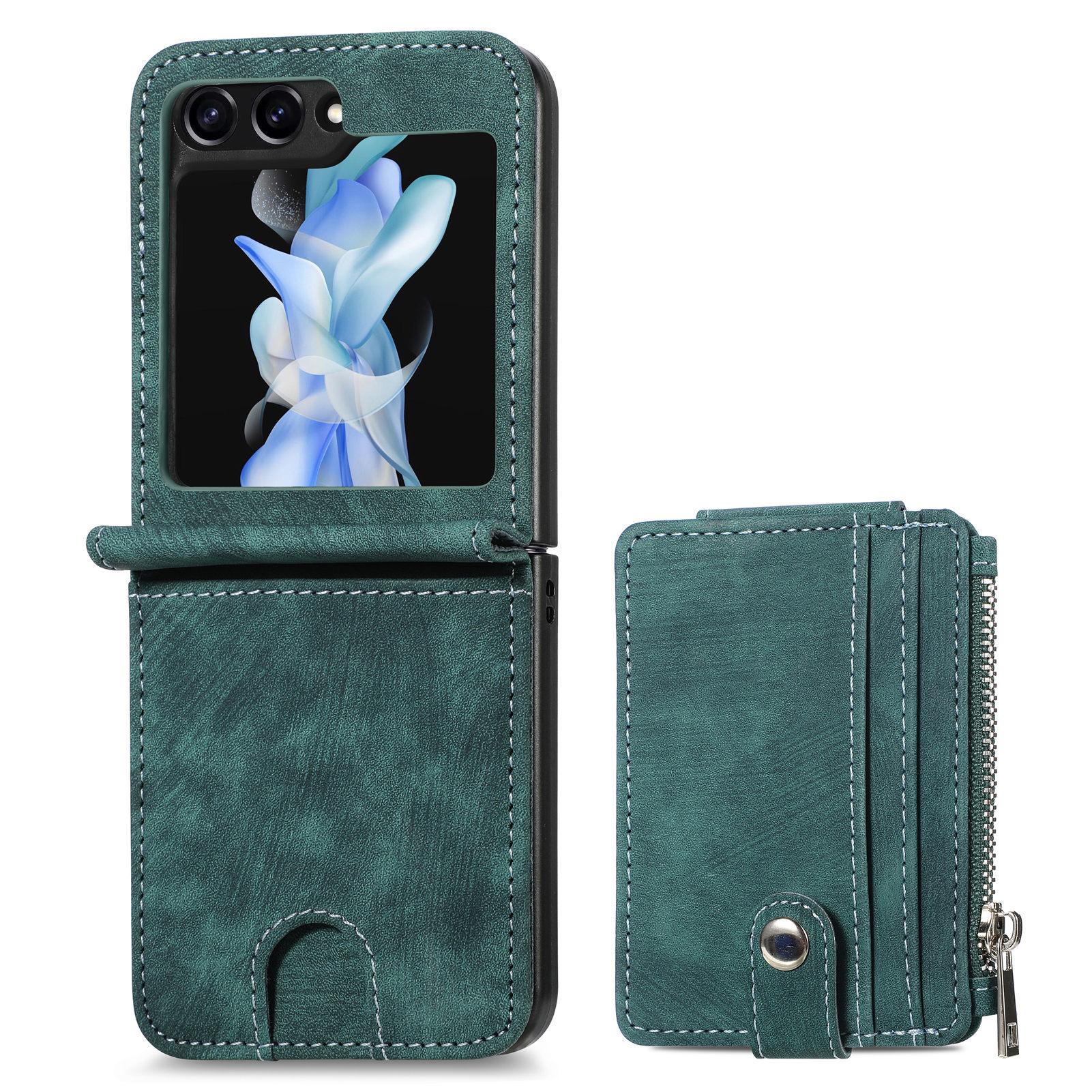 

Wallet Foldable Phone Case for Samsung Galaxy Z Flip 7 6 5 4 3 Flip7 FE Flip6 with Zipper Card Holder Leather Back Cover LCSFP Galaxy Z Flip5