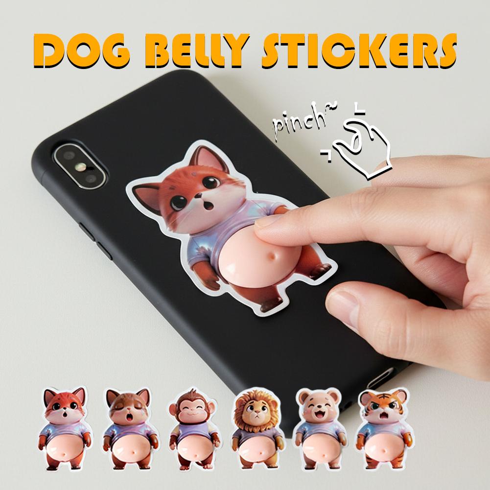 Cute Animals 3D Puffy Stickers, Squeezeable 3D Soft Cute Belly Animals Decorative Stickers for Phone Case Scrapbooking DIY Decor