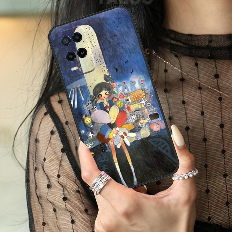 Cartoon Aesthetic Aya Takano Case For Oppo A80 A60 A40 A17 A57 A77 A74 A54 A94 A78 A98 A18 A38 A58 A96 A76 A16 A15 A5 Pro