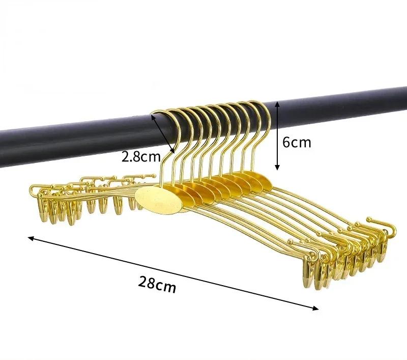 

Металева стійка для бюстгальтерів, золотий міцний модний гачок для вішалок для одягу для дорослих, вішалка для магазину білизни з затискачами, 5/10 шт. 10pcs