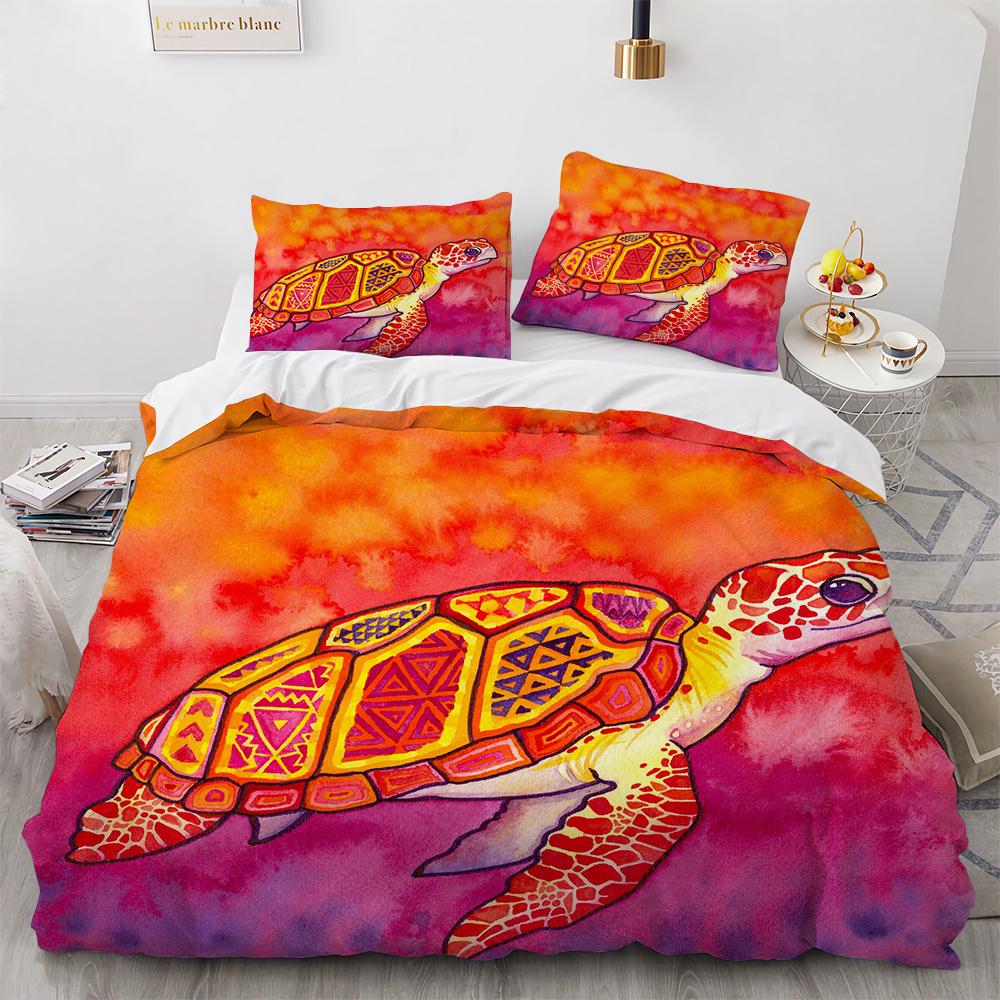 3D Octopus Duvet Cover King Queen Size Cute Cartoon Ocean Animal Bedding Set For Kids Teens Sealife 2/3pcs Polyester Quilt Cover