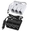 3 In1 Car Cigarette Lighter Socket Splitter with 10A Insurance Tube 2 USB Car Charger Splitter Extender LED Blue Light Indicator