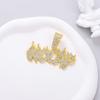 European and American Hip-hop Retro Flame Letter Pendant Men's Necklace Niche Personality Fashion Full Diamond Letter Versatile Necklace