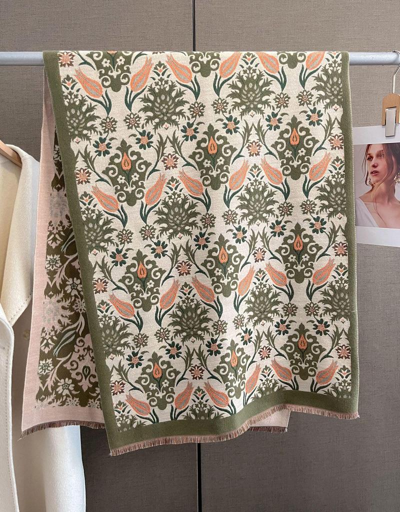 2023 Women's Winter Imitation Cashmere Scarf - Korean Style Cashew Pattern Warm Shawl and Neck Warmer