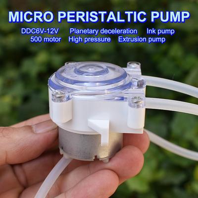 1Pc Micro Peristaltic Pump DC 6V-12V Small Mini 500 Geared Motor Dosing Liquid Water Squeeze for Lab Ink Sampling Pump