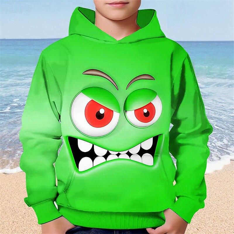 Мультяшное Худи со Смешным Лицом, с Длинным Рукавом, с 3D Принтом, Осенне-Зимняя Мода, Уличная Одежда 6XL