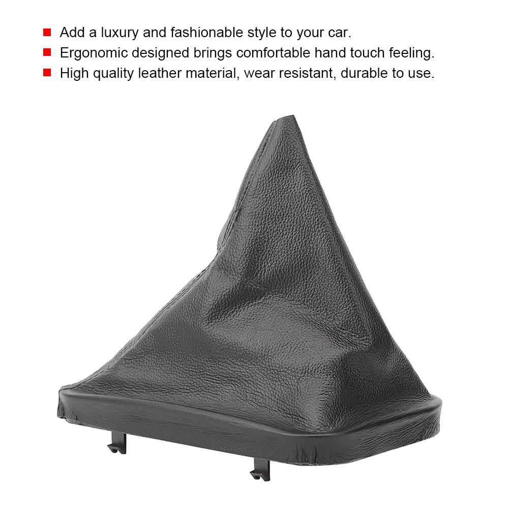 Leather Black Gearshift Collars Shifter Stick Lever Boot Dust Cover Fit for 3 Series E46 19982005