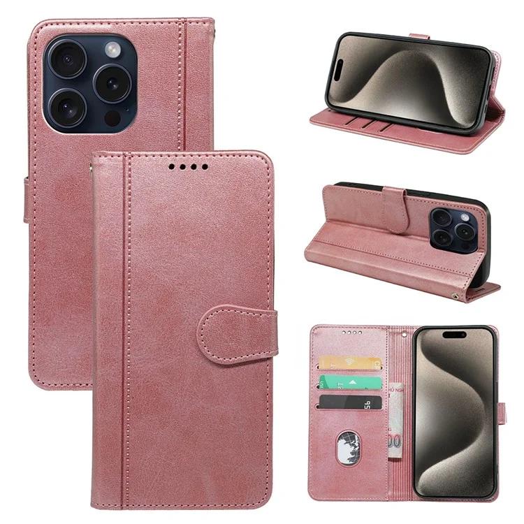

For iPhone 15 Pro Max Case PU Leather Flip Folio Stand View Phone Cover