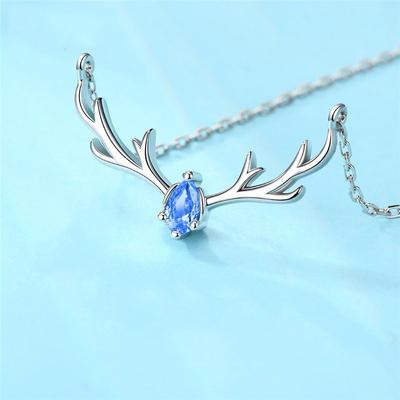 Yilu You Necklace for Women Japanese and Korean Simple and Fashion Elk Antler Pendant Clavicle Chain Necklace