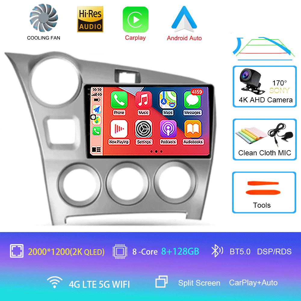 Android 14 Carplay Auto Car Radio For Toyota Matrix 2 E140 2008 2009 2010 2011 2012 2013 2014 Multimedia Player Navigation GPS