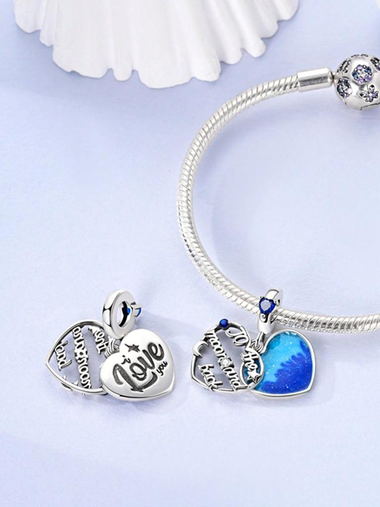 Charms Plata Blue Ocean Star Beads Charm Copper Plated Fit Charms Copperoriginal Bracelet For Jewelry Making Diy Charm