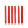 Red Conical Flameless Candle, 3D Flame Decorative Candle Lamp LED Electronic Candle Lamp 6 Piece Set