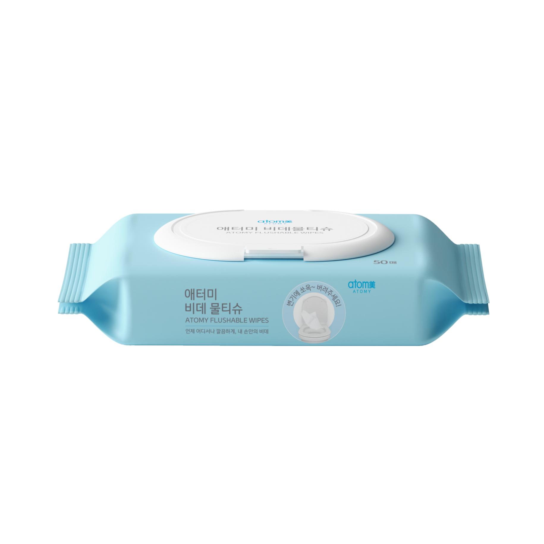 Atomy Bidet Wet Wipes Cap Type (50 sheets x 8 packs)