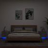 Maison Exclusive - Mesas de cabeceira de parede com luzes LED 2 unidades cinza concreto