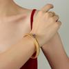 Elegant Gold-Plated Zircon Elastic Bangle: Korean-European Style Women's Jewelry