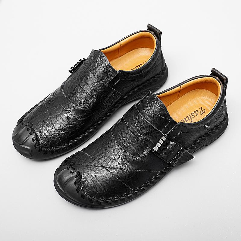 Men's Genuine Leather Shoes Business Shoes Office Men's Casual Shoes Outdoor Mountaineering Shoes Soft Sole Men's Driving Shoes