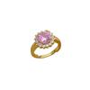 Real Gold Pink Round Full Diamond Ring Opening Adjustable Simple Jewelry Japanese Ring Couple Ring