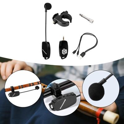 Wireless Flute Microphone Condenser Mic 164ft Range for Stage Band Orchestra