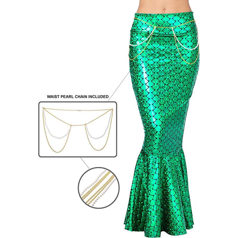 

Mermaid Sequin Bodycon Fishtail Skirt for Cosplay & Stage Performance L