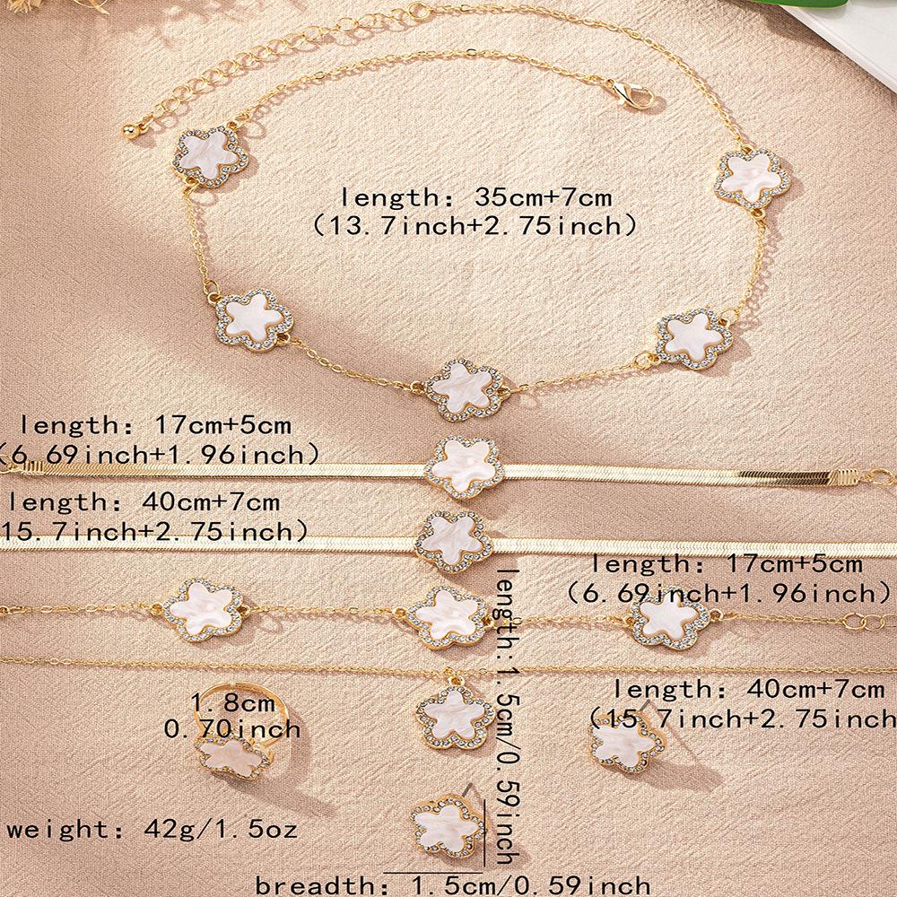 

Модный ретро ювелирный набор с элементом звезды: Ожерелье, браслет, серьги и кольцо