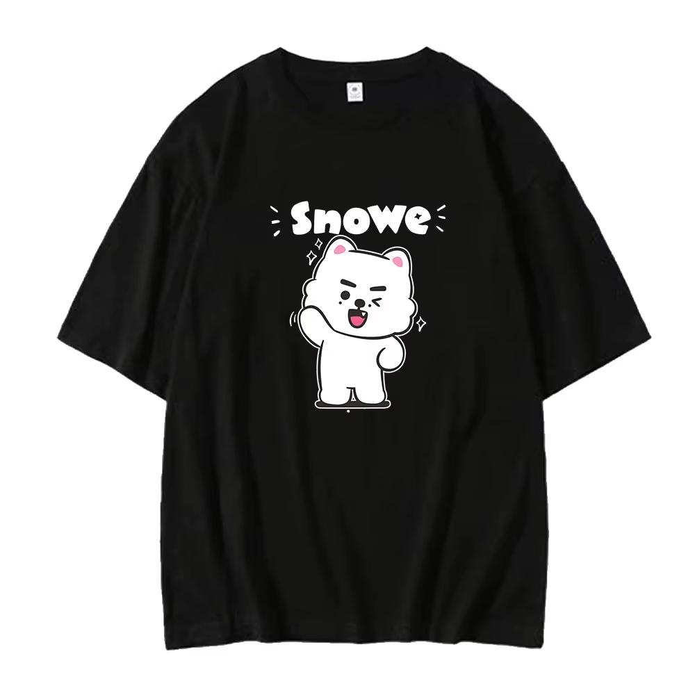 ENHYPEN ENCHIN Cute Graphics Unisex Shirt Kpop Korean Style 2026 Summer New Cotton Men's Women's Streetwear Tshirt Fan Gift